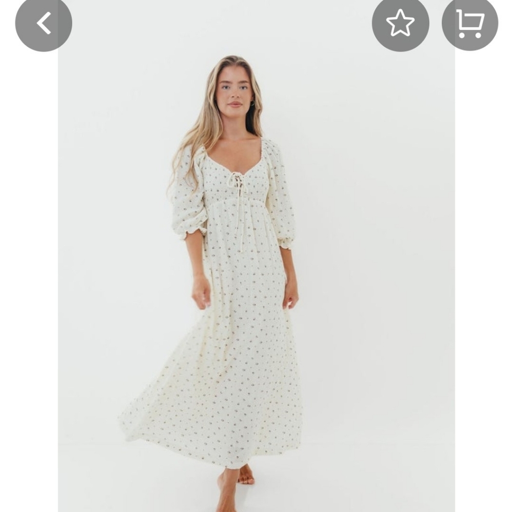 Elegant Cream Floral Dress